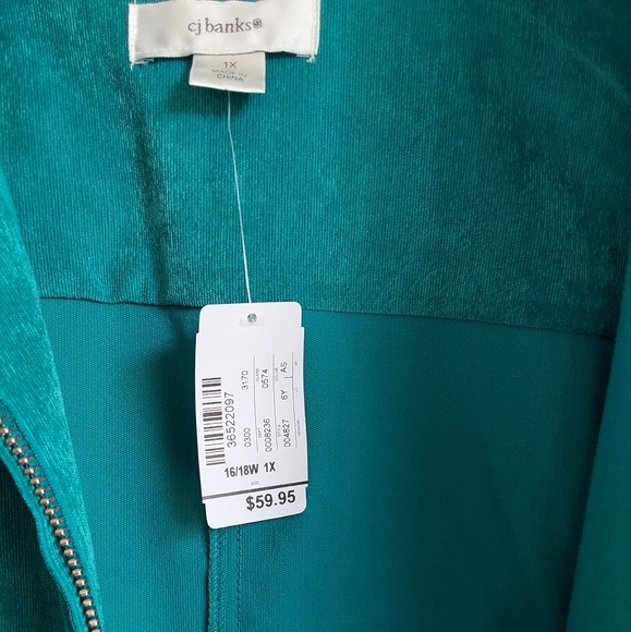 CJ Banks Corduroy Zipper Jacket 1X - Picture 6 of 13